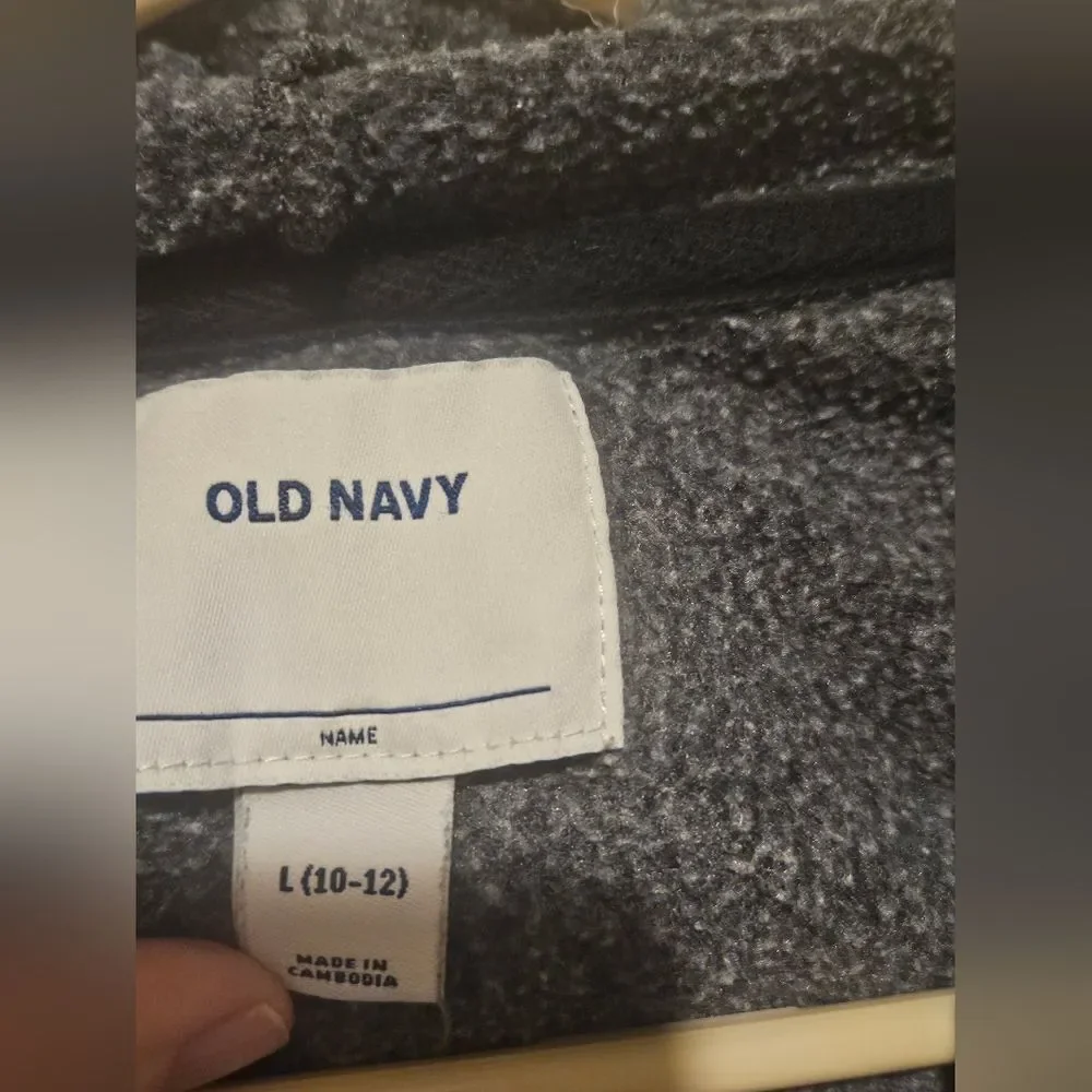 Old Navy Boys Zipper Fleece Hooded Jacket Size L